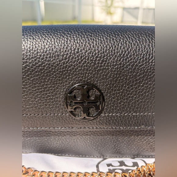 NWT Tory Burch Olivia Shoulder Crossbody Leather Mini Bag Black with Gold Chain - Picture 7 of 17